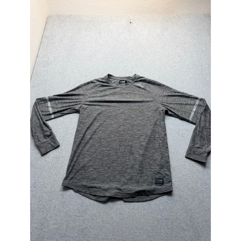 American Eagle Mens Large Gray Space Dye Long Sleeve Active Athletic Shirt AE